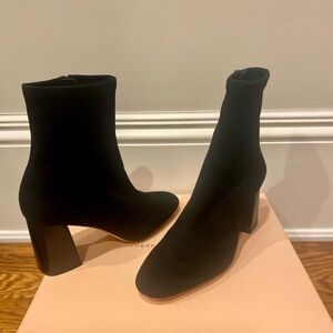 Loeffler Randall Elise Black Stretch Suede Bootie - New in box